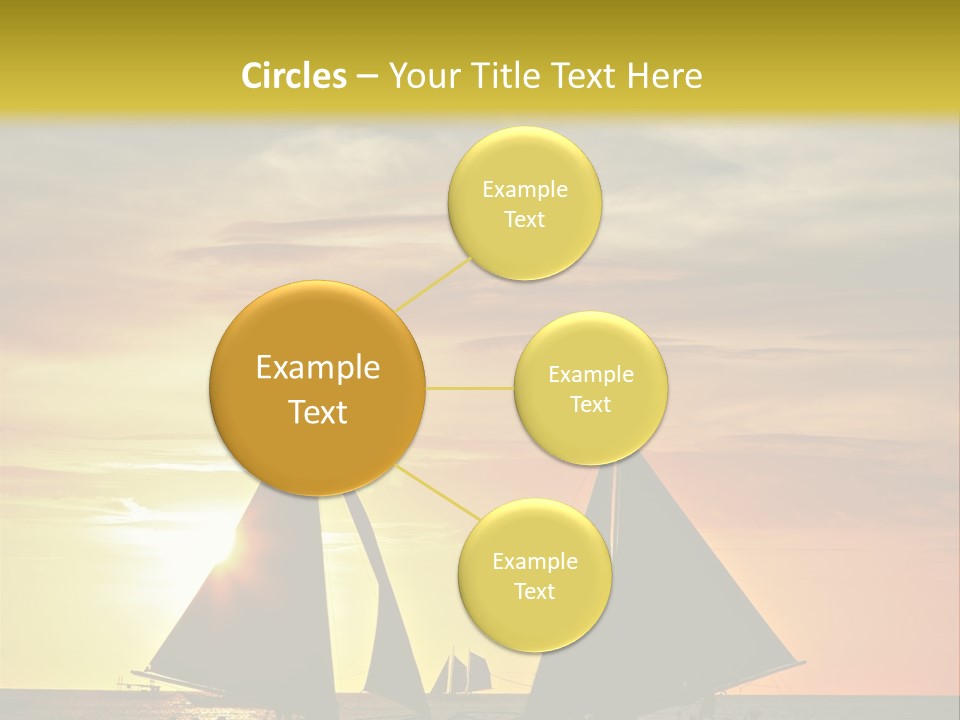 Two Sailboats In The Ocean At Sunset Powerpoint Template PowerPoint Template