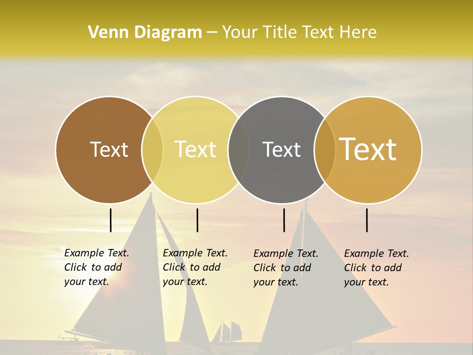 Two Sailboats In The Ocean At Sunset Powerpoint Template PowerPoint Template