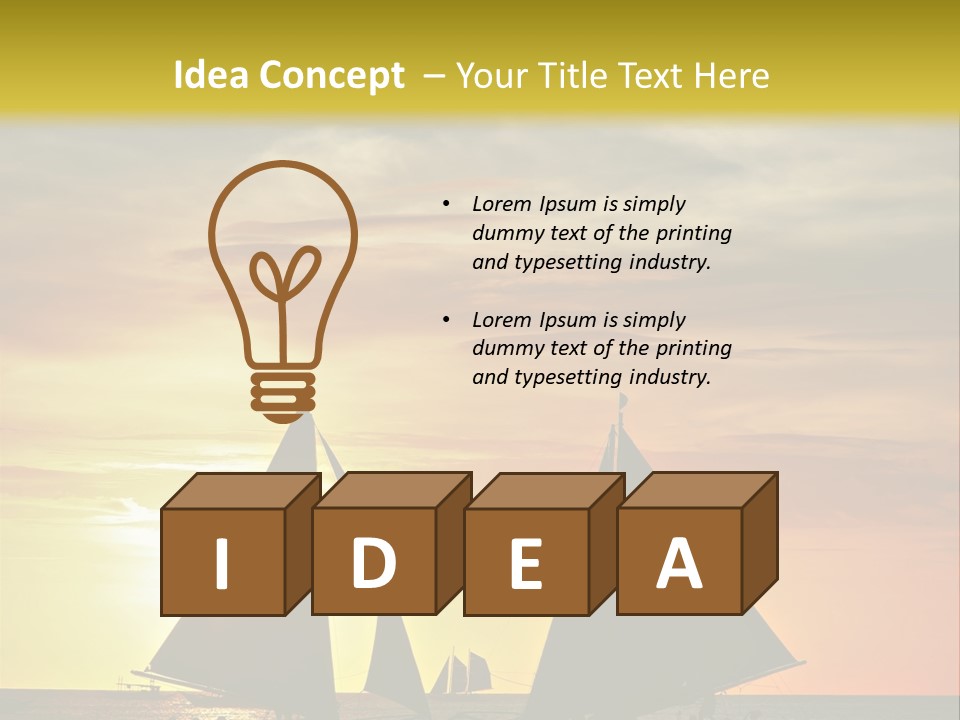 Two Sailboats In The Ocean At Sunset Powerpoint Template PowerPoint Template