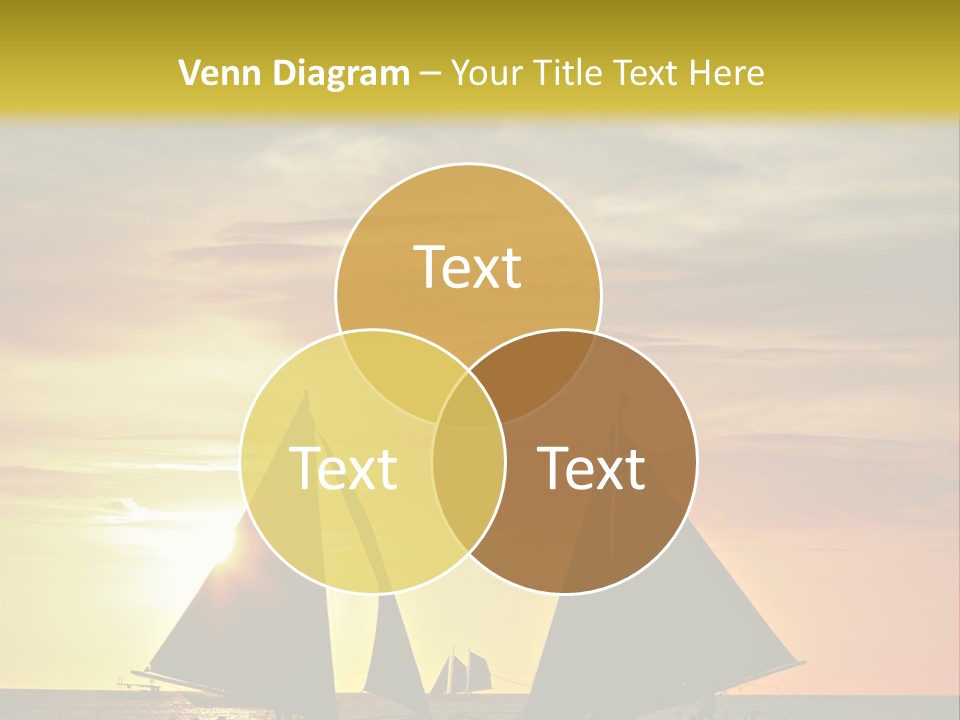 Two Sailboats In The Ocean At Sunset Powerpoint Template PowerPoint Template