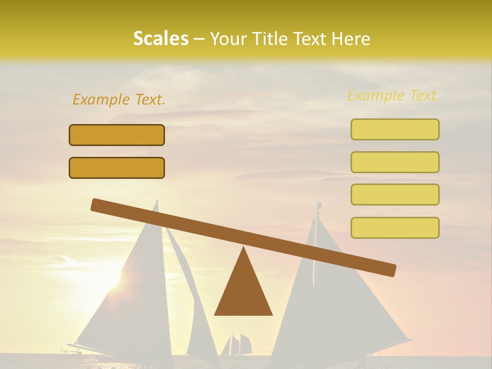 Two Sailboats In The Ocean At Sunset Powerpoint Template PowerPoint Template