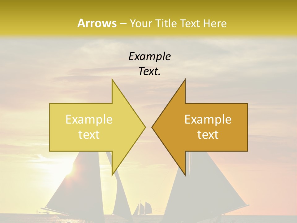 Two Sailboats In The Ocean At Sunset Powerpoint Template PowerPoint Template