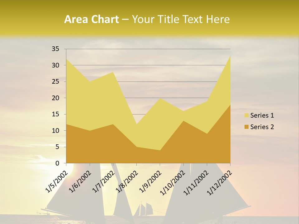Two Sailboats In The Ocean At Sunset Powerpoint Template PowerPoint Template
