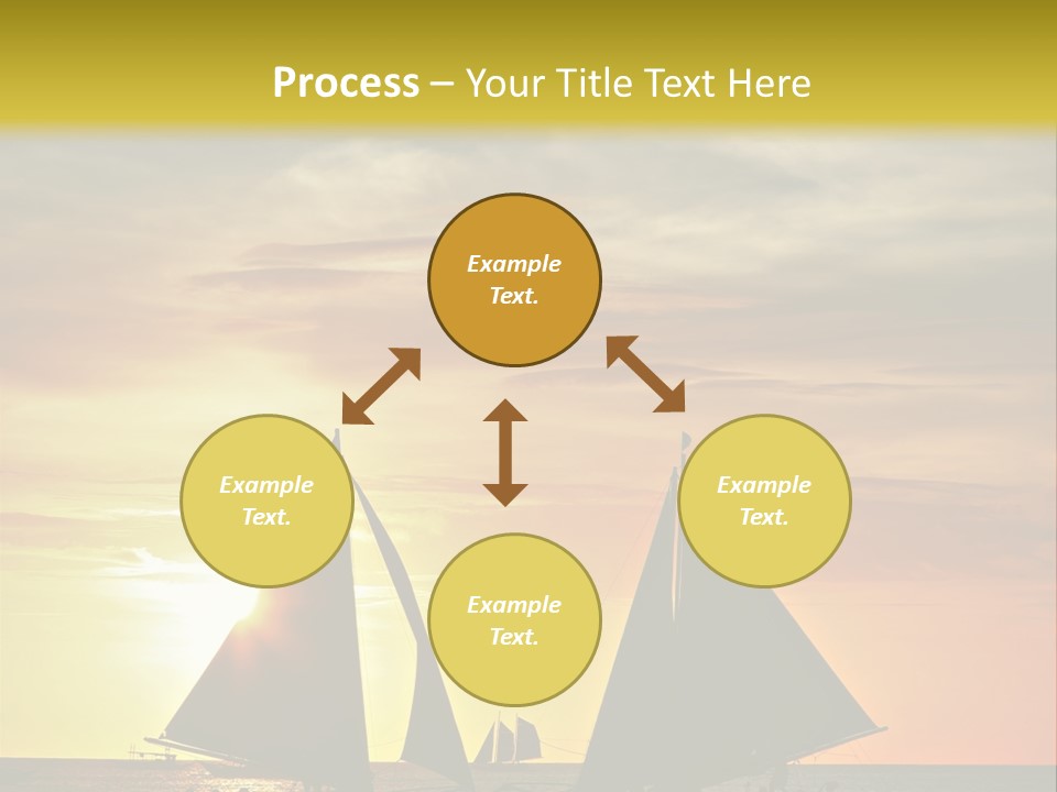 Two Sailboats In The Ocean At Sunset Powerpoint Template PowerPoint Template