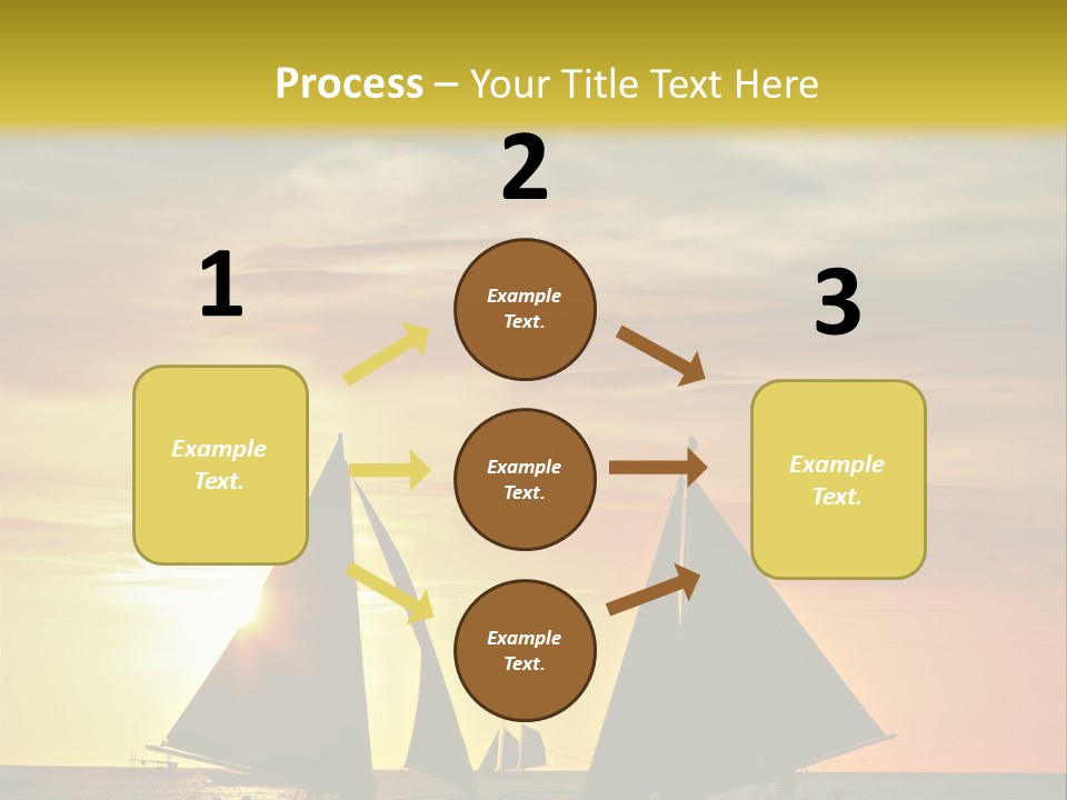 Two Sailboats In The Ocean At Sunset Powerpoint Template PowerPoint Template