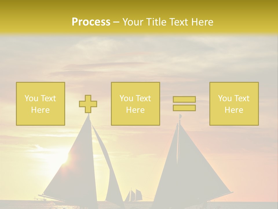 Two Sailboats In The Ocean At Sunset Powerpoint Template PowerPoint Template