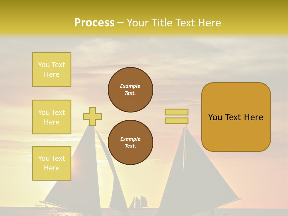 Two Sailboats In The Ocean At Sunset Powerpoint Template PowerPoint Template