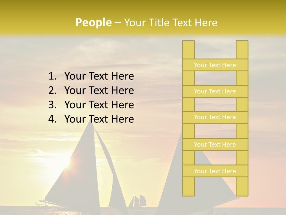 Two Sailboats In The Ocean At Sunset Powerpoint Template PowerPoint Template