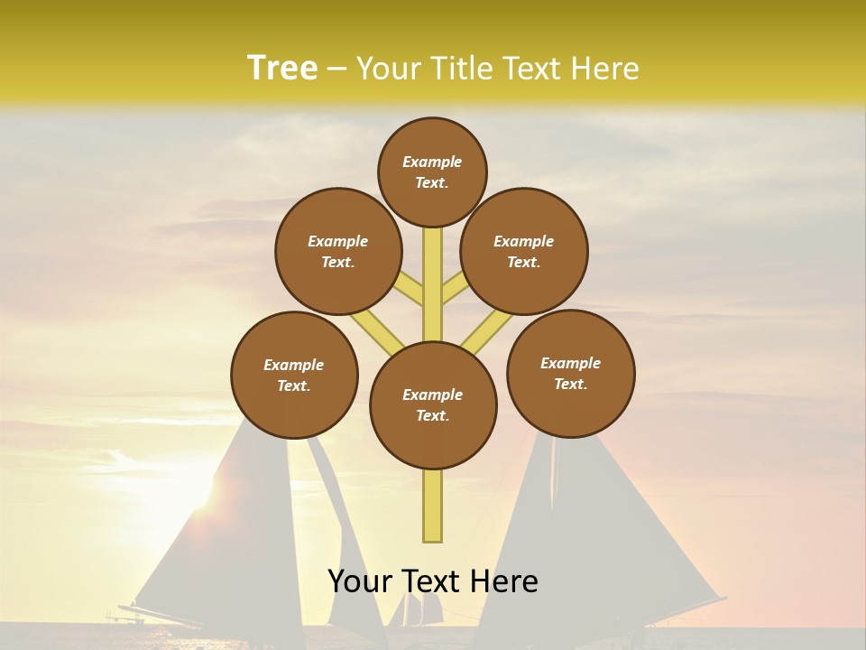 Two Sailboats In The Ocean At Sunset Powerpoint Template PowerPoint Template