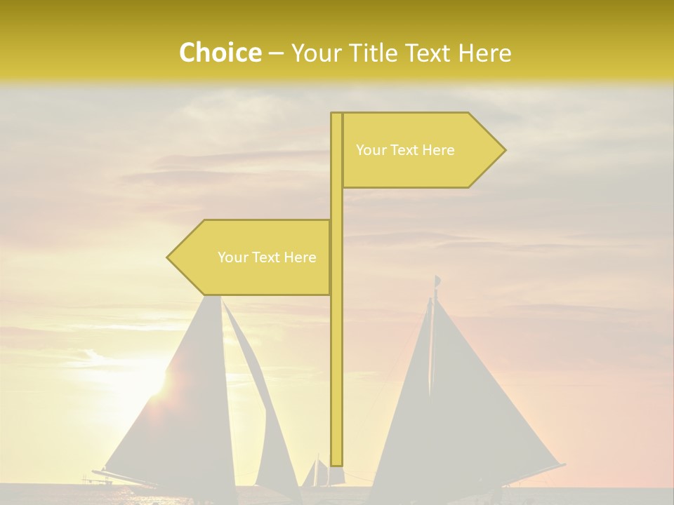 Two Sailboats In The Ocean At Sunset Powerpoint Template PowerPoint Template