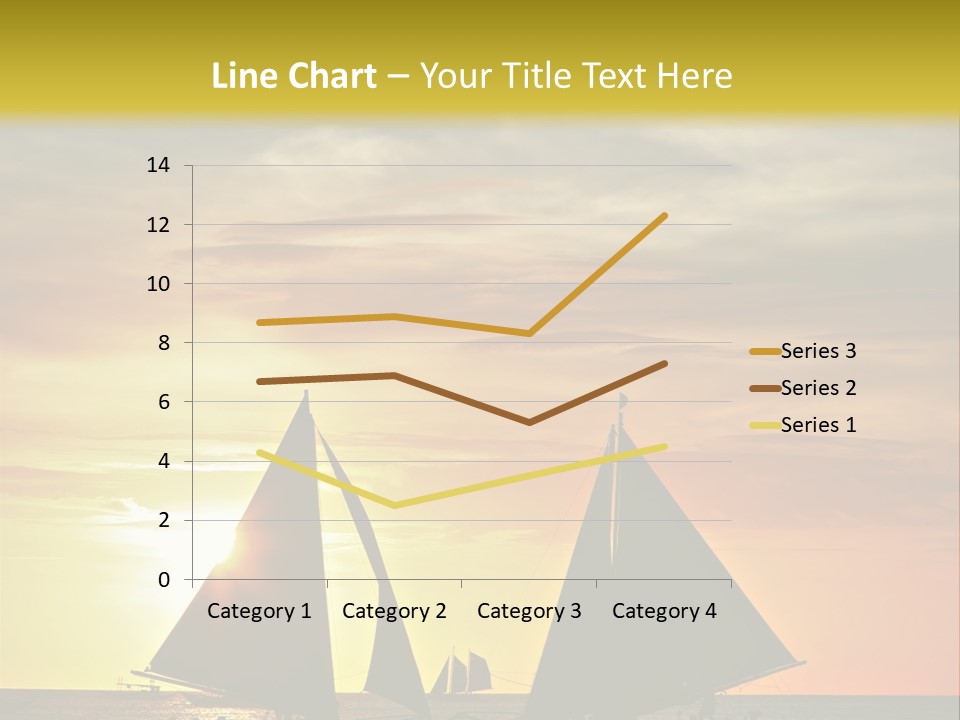 Two Sailboats In The Ocean At Sunset Powerpoint Template PowerPoint Template