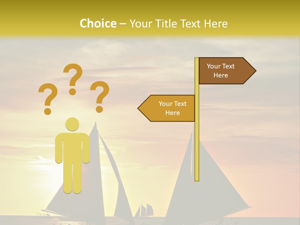 Two Sailboats In The Ocean At Sunset Powerpoint Template PowerPoint Template