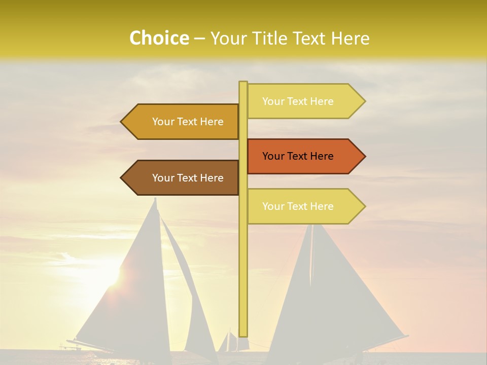 Two Sailboats In The Ocean At Sunset Powerpoint Template PowerPoint Template