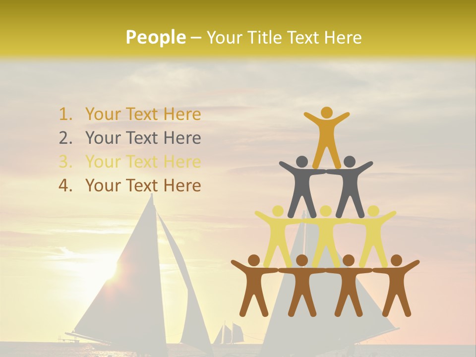 Two Sailboats In The Ocean At Sunset Powerpoint Template PowerPoint Template