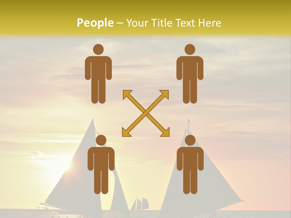 Two Sailboats In The Ocean At Sunset Powerpoint Template PowerPoint Template