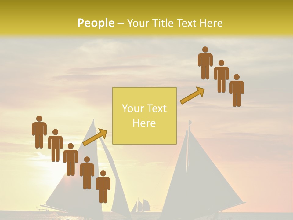 Two Sailboats In The Ocean At Sunset Powerpoint Template PowerPoint Template