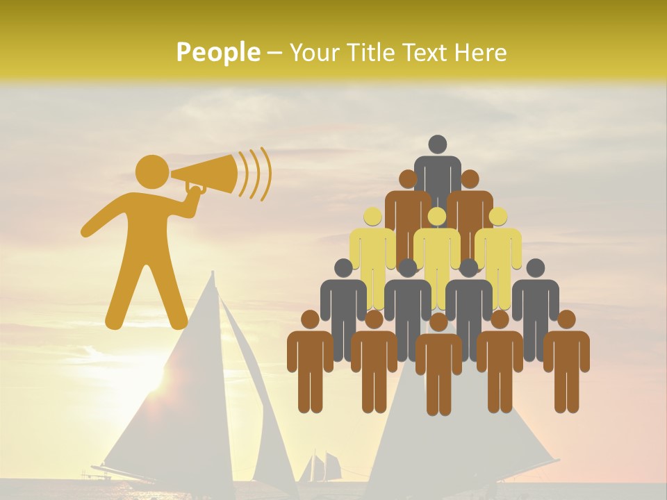 Two Sailboats In The Ocean At Sunset Powerpoint Template PowerPoint Template