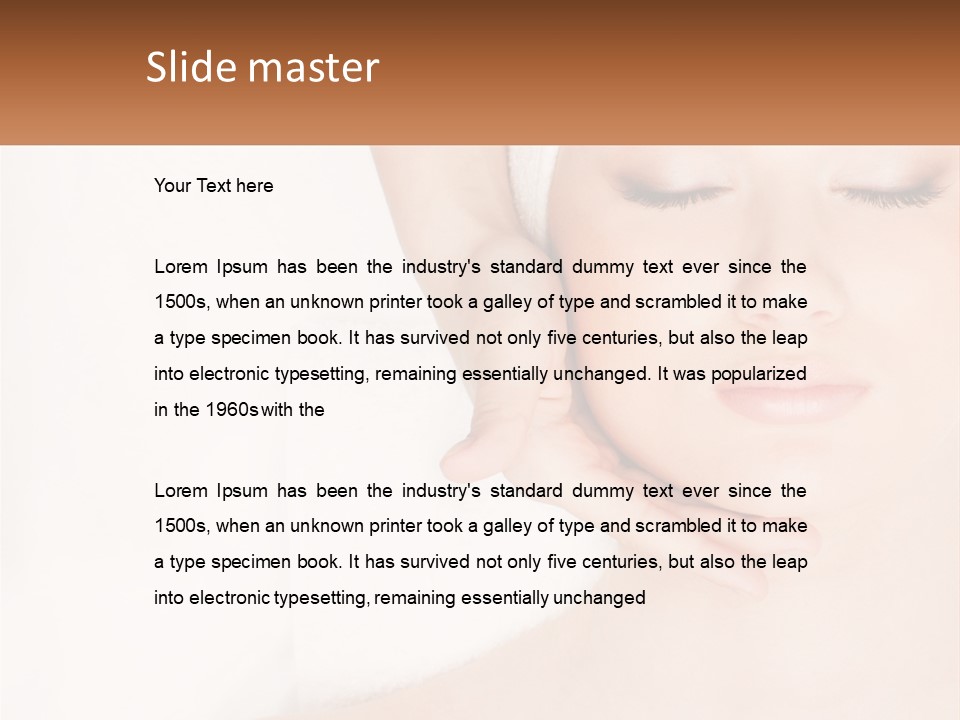 A Woman Getting A Massage With Her Hands On Her Head PowerPoint Template