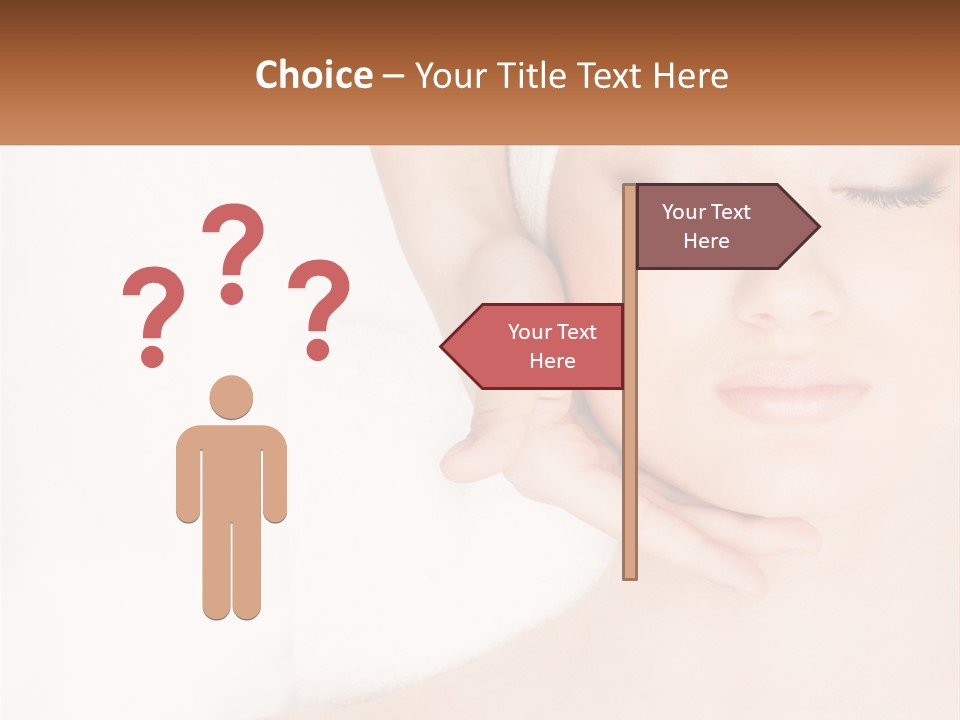 A Woman Getting A Massage With Her Hands On Her Head PowerPoint Template