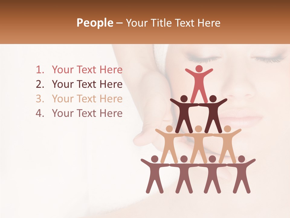 A Woman Getting A Massage With Her Hands On Her Head PowerPoint Template