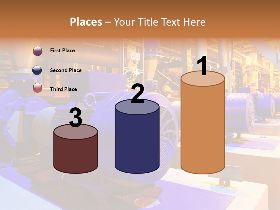 A Large Industrial Power Plant With Blue Pipes PowerPoint Template