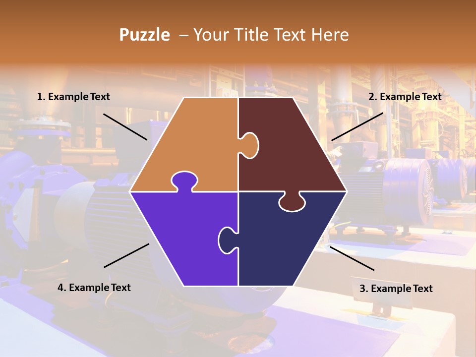 A Large Industrial Power Plant With Blue Pipes PowerPoint Template