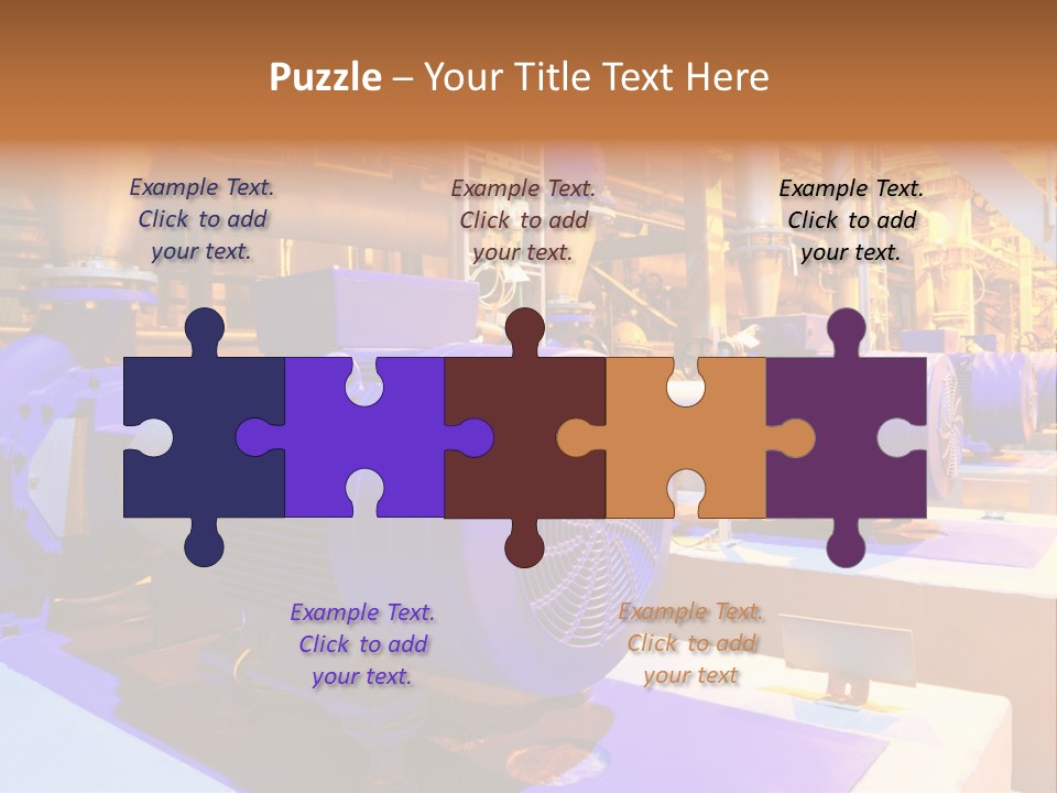 A Large Industrial Power Plant With Blue Pipes PowerPoint Template