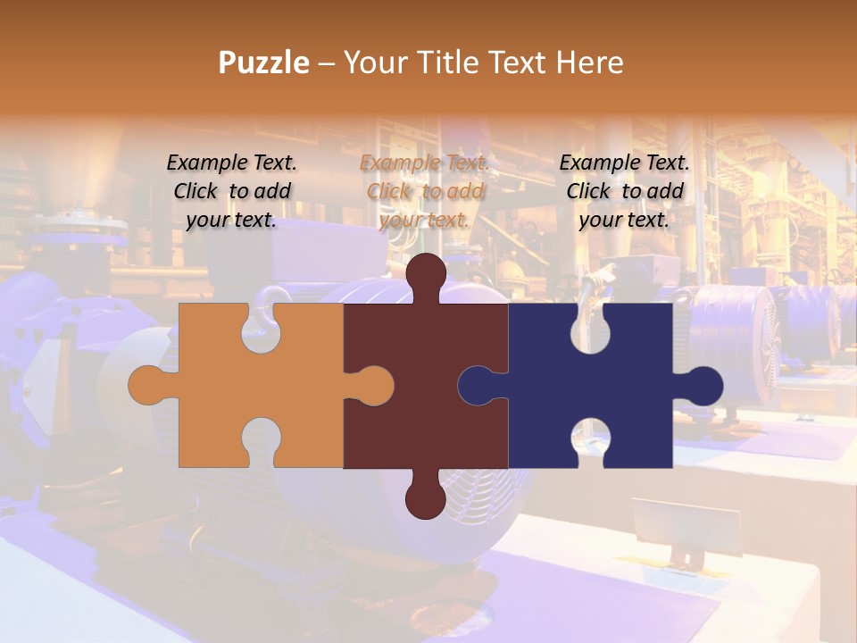 A Large Industrial Power Plant With Blue Pipes PowerPoint Template