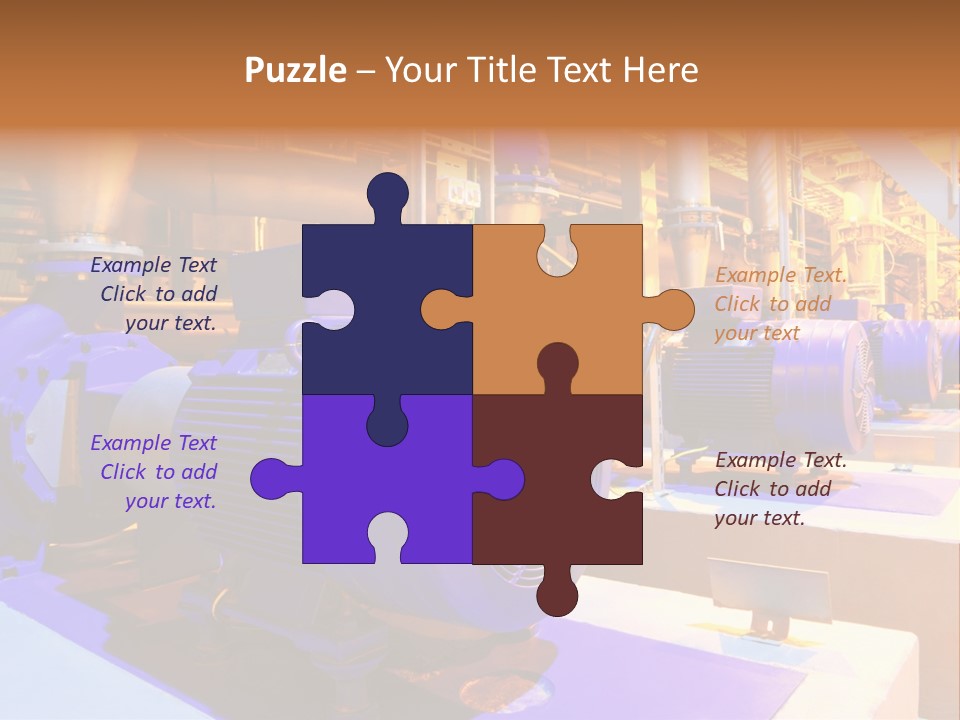 A Large Industrial Power Plant With Blue Pipes PowerPoint Template