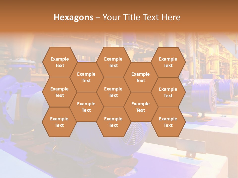 A Large Industrial Power Plant With Blue Pipes PowerPoint Template