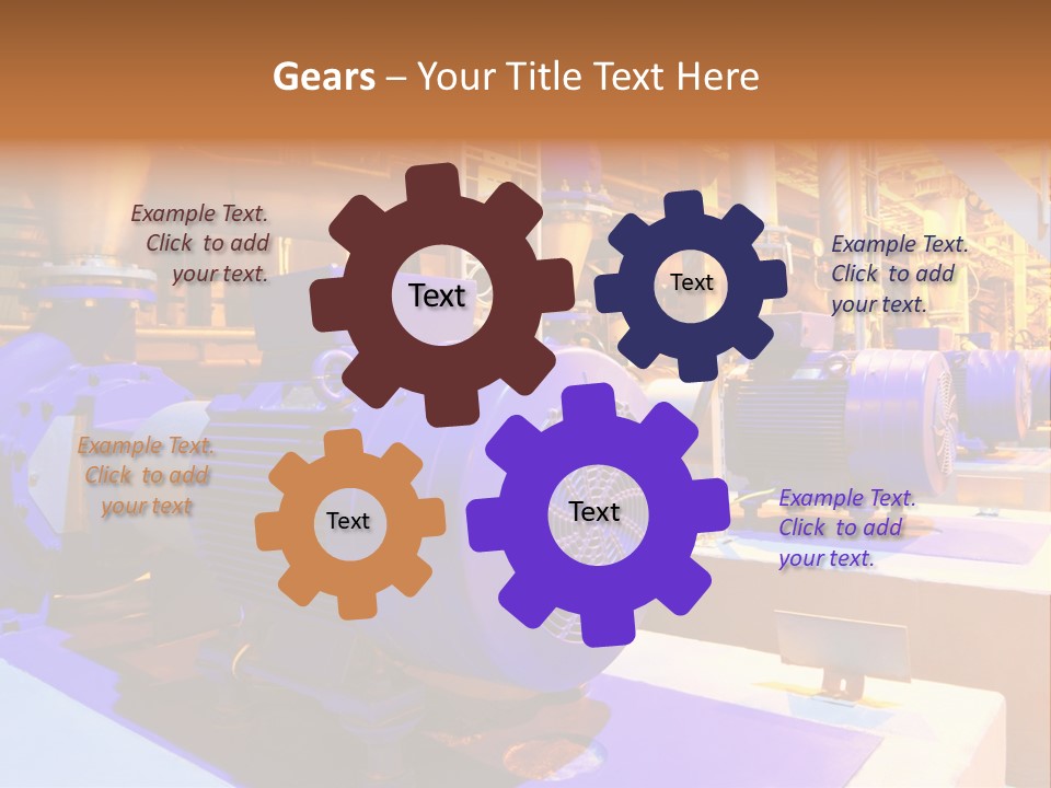 A Large Industrial Power Plant With Blue Pipes PowerPoint Template