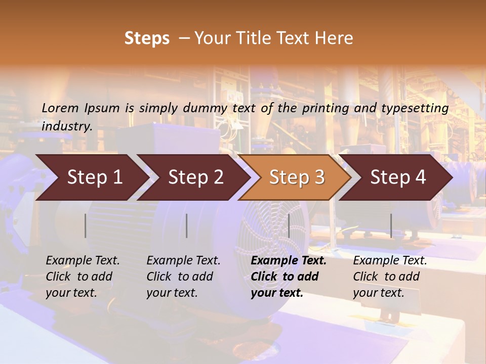 A Large Industrial Power Plant With Blue Pipes PowerPoint Template