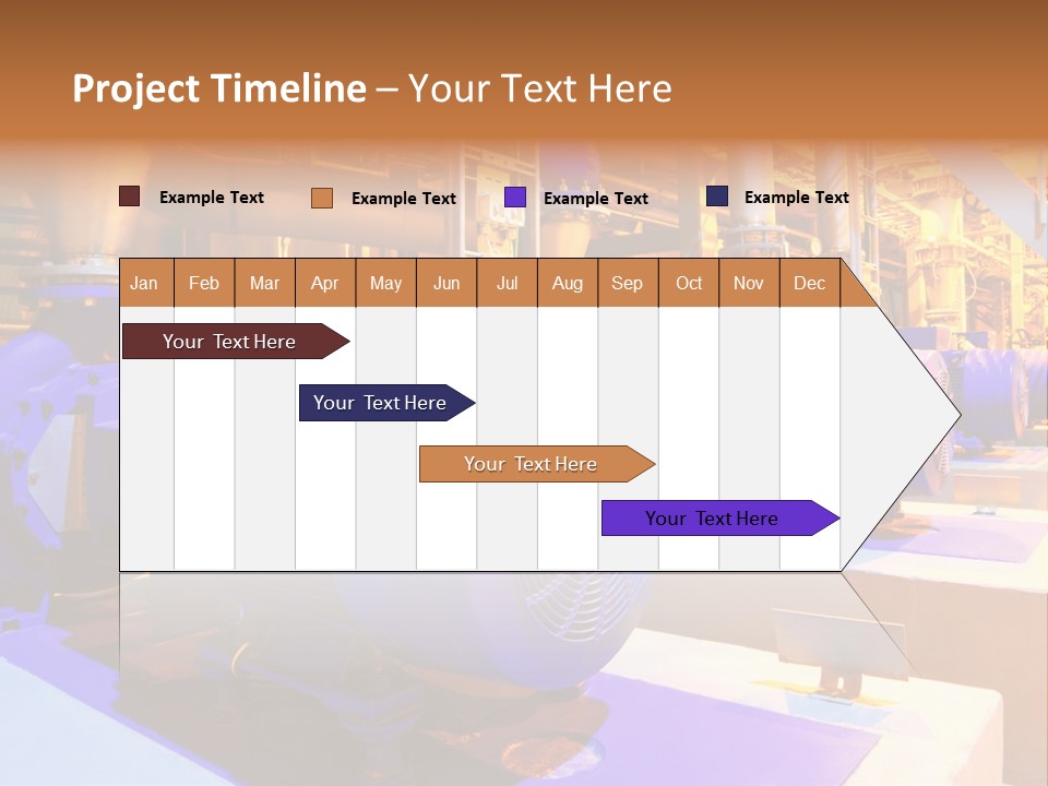 A Large Industrial Power Plant With Blue Pipes PowerPoint Template