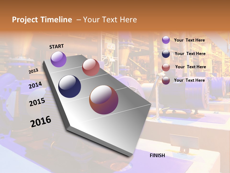 A Large Industrial Power Plant With Blue Pipes PowerPoint Template