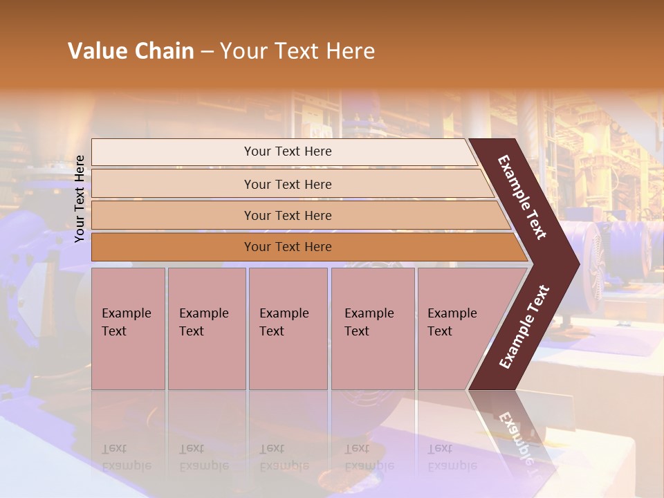 A Large Industrial Power Plant With Blue Pipes PowerPoint Template