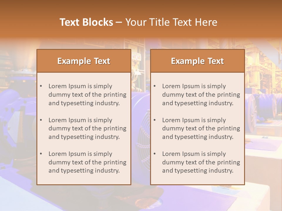 A Large Industrial Power Plant With Blue Pipes PowerPoint Template