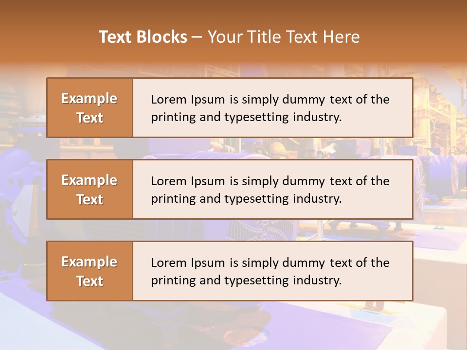A Large Industrial Power Plant With Blue Pipes PowerPoint Template