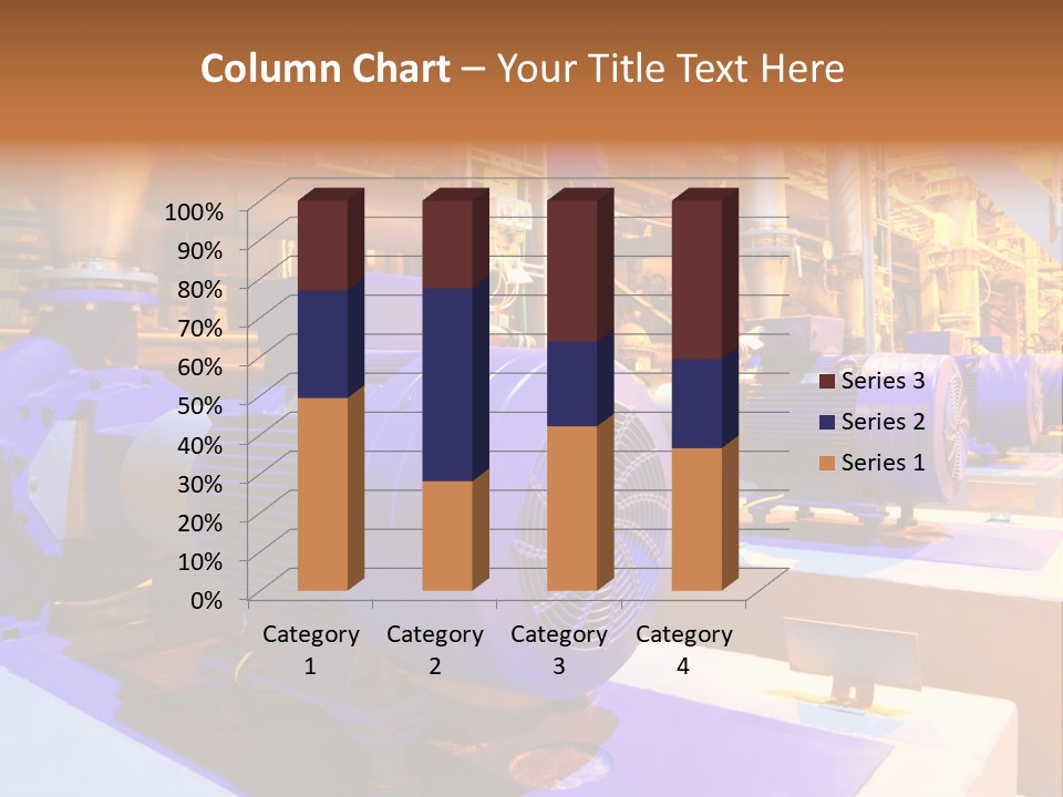 A Large Industrial Power Plant With Blue Pipes PowerPoint Template