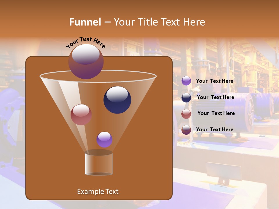 A Large Industrial Power Plant With Blue Pipes PowerPoint Template