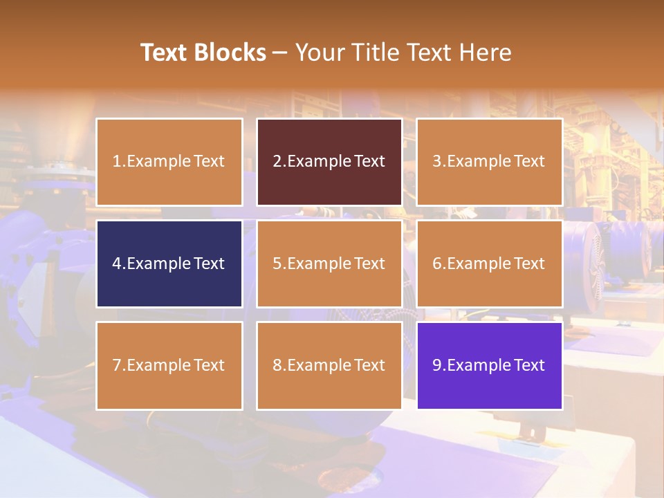 A Large Industrial Power Plant With Blue Pipes PowerPoint Template