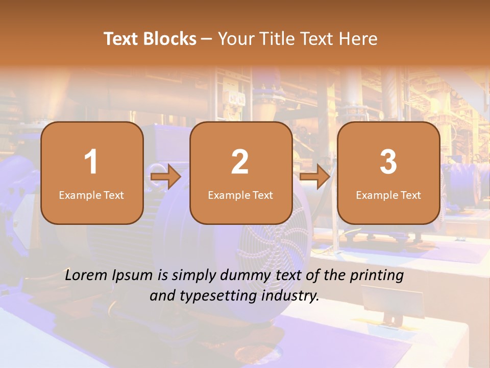 A Large Industrial Power Plant With Blue Pipes PowerPoint Template