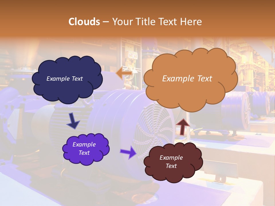A Large Industrial Power Plant With Blue Pipes PowerPoint Template