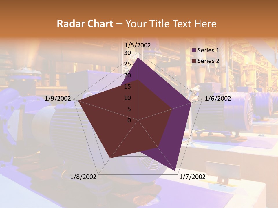 A Large Industrial Power Plant With Blue Pipes PowerPoint Template