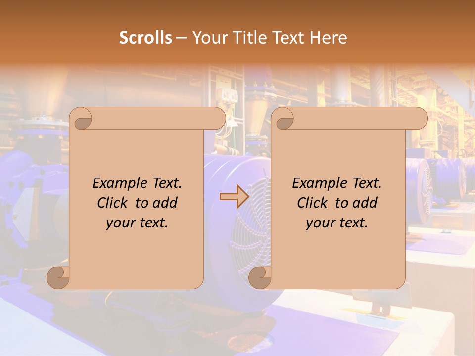 A Large Industrial Power Plant With Blue Pipes PowerPoint Template