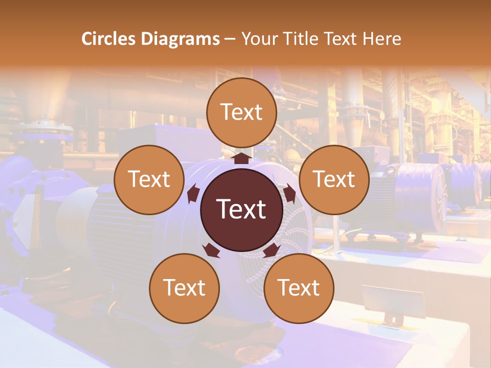 A Large Industrial Power Plant With Blue Pipes PowerPoint Template