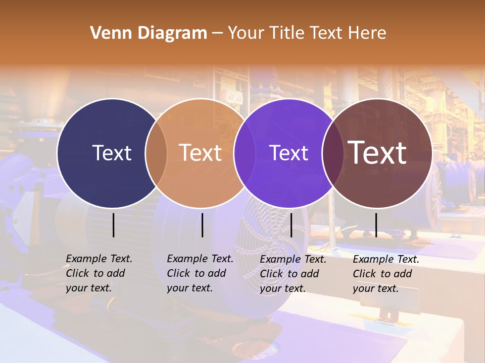 A Large Industrial Power Plant With Blue Pipes PowerPoint Template