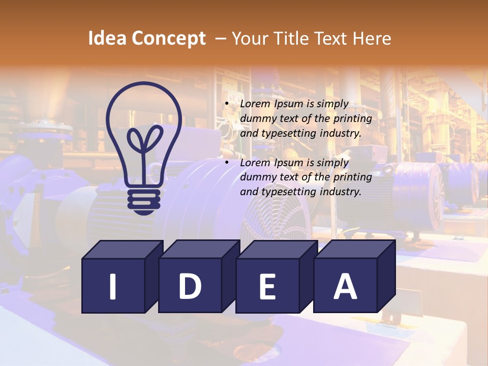 A Large Industrial Power Plant With Blue Pipes PowerPoint Template