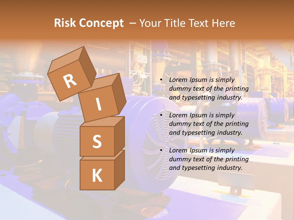 A Large Industrial Power Plant With Blue Pipes PowerPoint Template