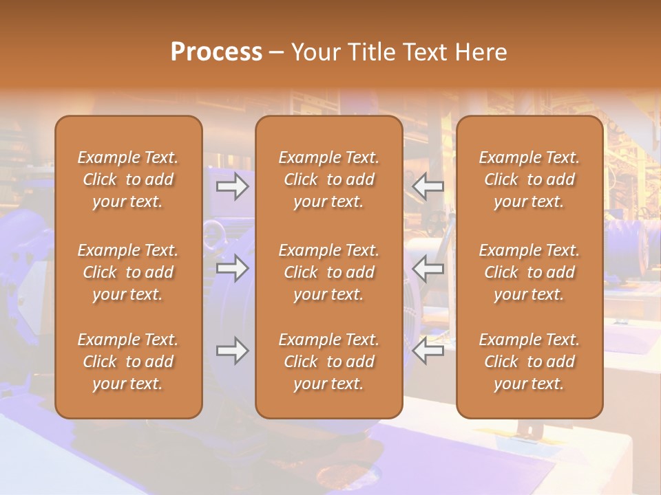 A Large Industrial Power Plant With Blue Pipes PowerPoint Template