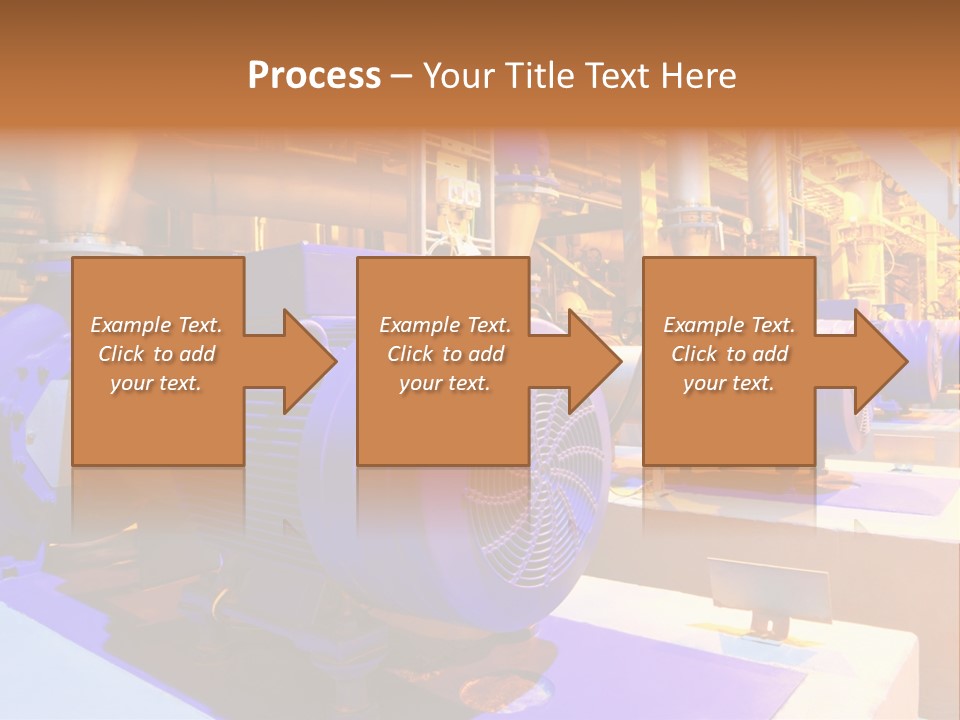 A Large Industrial Power Plant With Blue Pipes PowerPoint Template